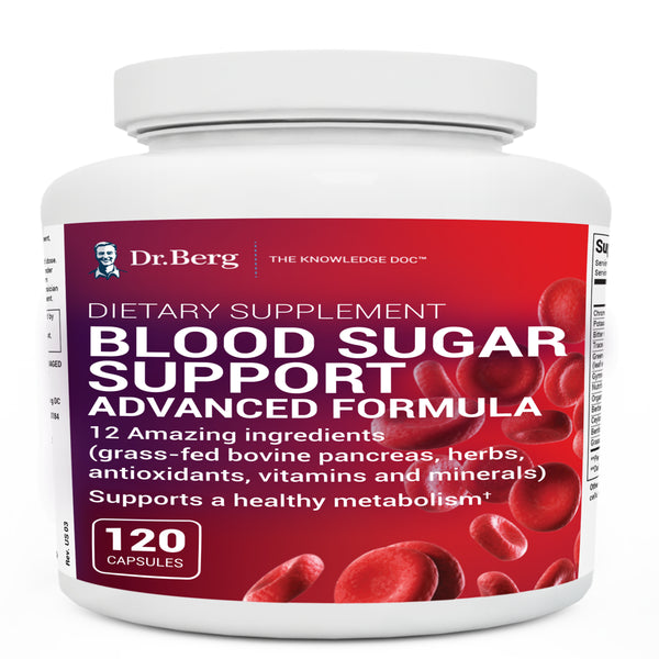Dr. Berg Blood Sugar Support & Balance with Berberine HCL & Benfotiamine, 120 Capsules