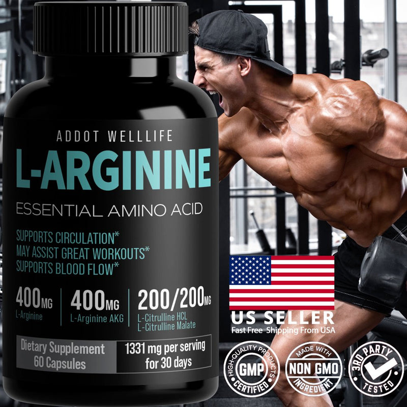 L-Arginine Complete, Nitric Oxide Supplement for Mens Health - L-Arginine, L-Arginine AKG, L- Citrulline HCL, Beta-Alanine for Energy, Performance, Stamina, Endurance, Muscle Growth, Vascularity