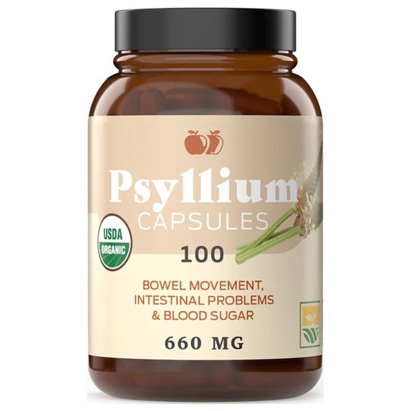 Pure Natural Whole Psyllium Husk Powder Capsules - 580Mg Capsules 80 Pure Unflavored Fiber & Colon Cleanse Pills