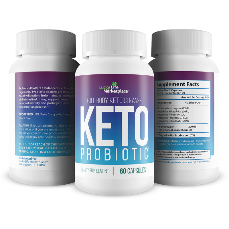 Keto Probiotic - 40 Billion CFU - Promote Digestive Health, Immune Health, & Gut Health - Keto Friendly Probiotic - Full Body Keto Cleanse Aid - Reduced Bloating - Keto Probiotics for Men & Women