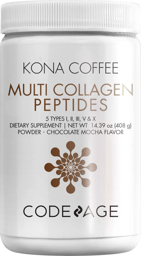 Codeage Multi Collagen Protein Powder Mocha Flavor - 5 Types Hydrolyzed Pack of 2