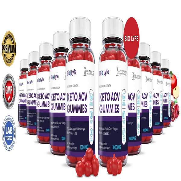 (10 Pack) Bio Lyfe Keto ACV Gummies 1000MG Dietary Supplement 600 Gummys