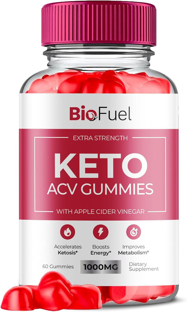 (1 Pack) Biofuel Keto ACV Gummies - Apple Cider Vinegar Supplement for Weight Loss - Energy & Focus Boosting Dietary Supplements for Weight Management & Metabolism - Fat Burn - 60 Gummies