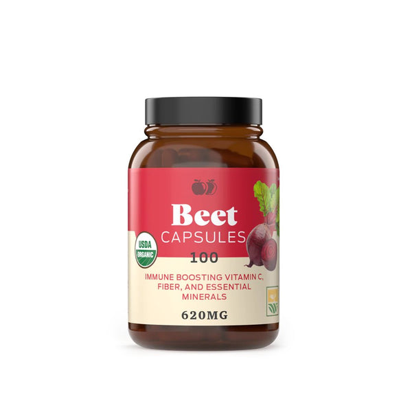 Organic Beet Root Capsules - Beet Root Capsules Made in the USA, Naturally Boost Energy, Stamina, & Nitric Oxide with a Pure Organic Beet Root Supplement