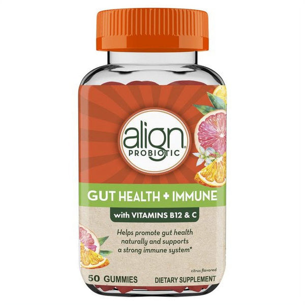 Align Probiotic Gut Health and Immunity Gummies, Citrus Flavor, 50 Count *EN
