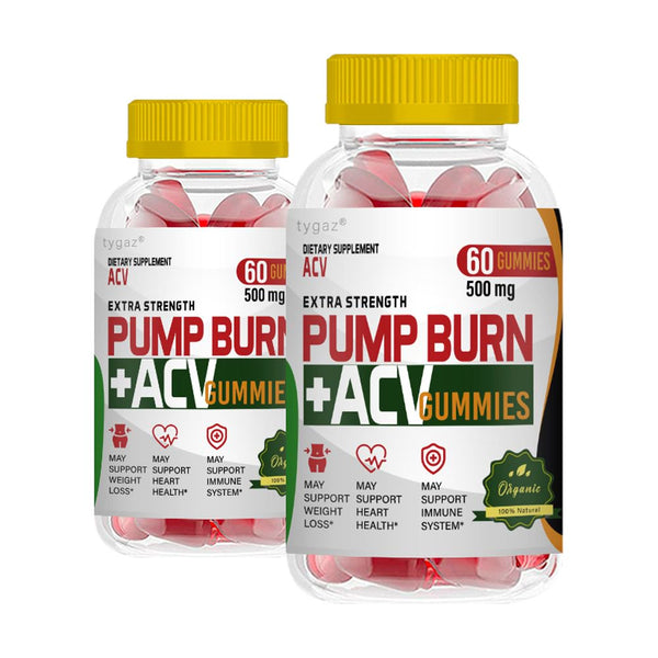 (2 Pack) Pump Burn Gummies - Pump Burn ACV Gummies for Weight Loss Support