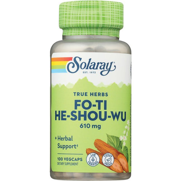 Solaray Fo-Ti 610 Mg | Healthy Liver, Kidney, Hormone & Longevity Support | Hair, Skin & Nails | Vegan | 100 Vegcaps