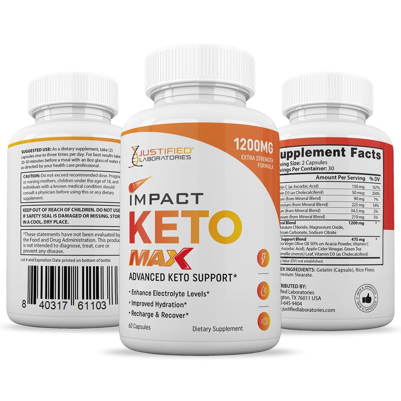 (10 Pack) Impact ACV MAX Pills 1675 MG Stronger than Gummies Advanced Keto Support 600 Capsules