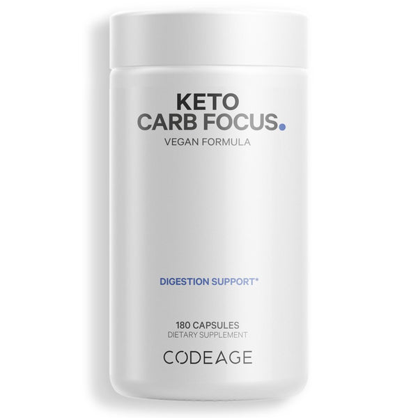 Codeage Keto Carb Focus, White Kidney Bean, Green Tea & Cinnamon Bark, Vegan, 3-Month Supply, 180 Ct