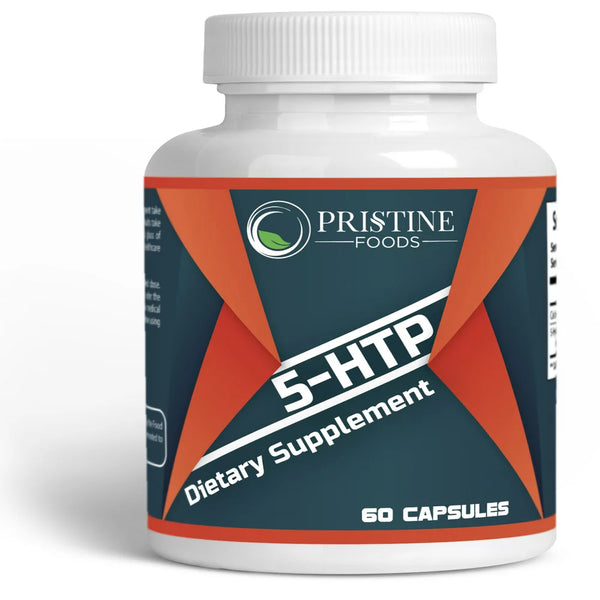 Pristine Foods 5-HTP 200Mg Tablets - Maximum Strength Sleeping Pills, Stress Relief, Enhance Mood, Relaxation & Fast Deep Sleep - 60 Capsules
