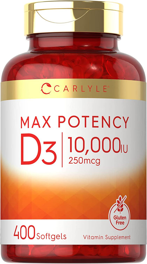 Vitamin D3 10000 IU | 400 Softgels | High Potency | by Carlyle