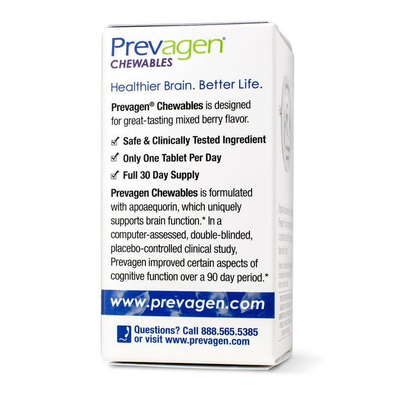 Prevagen Improves Memory - RS 10Mg, 30 Chewables Mixed Berry with Apoaequorin & Vitamin D & Brain Supplement for Brain Health