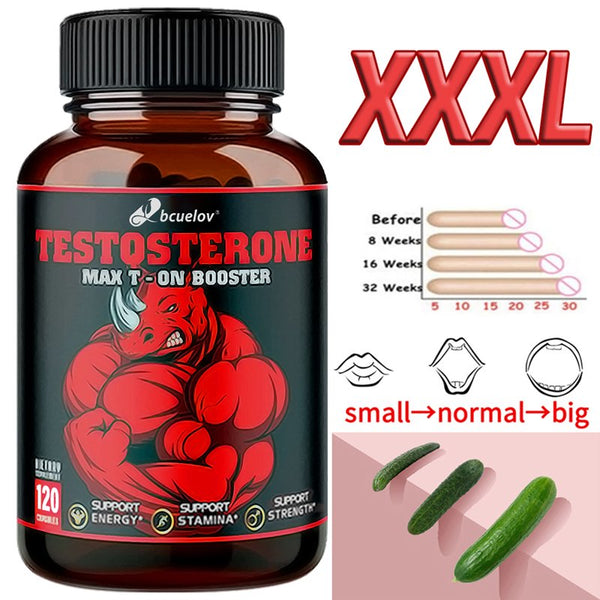 Bcuelov Ultimate T-Booster Supreme Supplement Capsules, 11 Concentrated Herbs Equivalent to 14000Mg Powder- Ashwagandha, Tribulus Terrestris, Ginseng Roots, and More