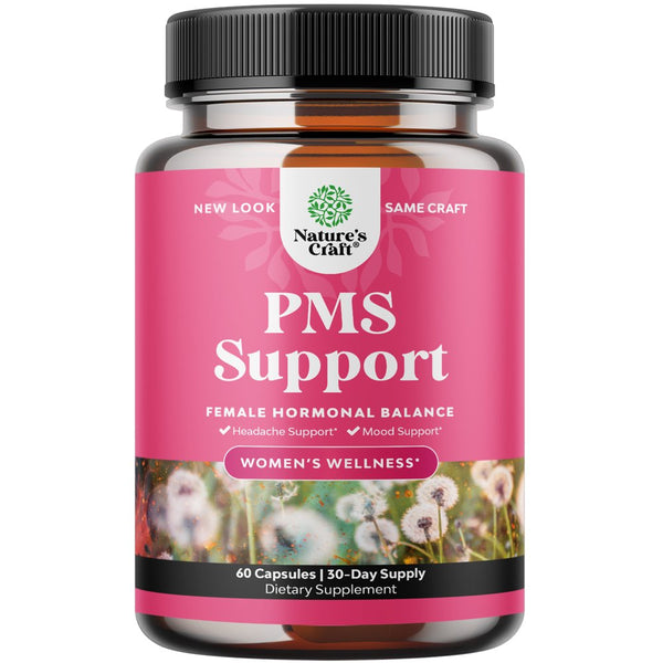 Advanced PMS Support Supplement for Women - Multibenefit PMS Relief Complex for Low Energy Mood Support Period Cramps and Bloating Relief for Women - Menstrual Hormonal Balance for Women (60 Capsules)