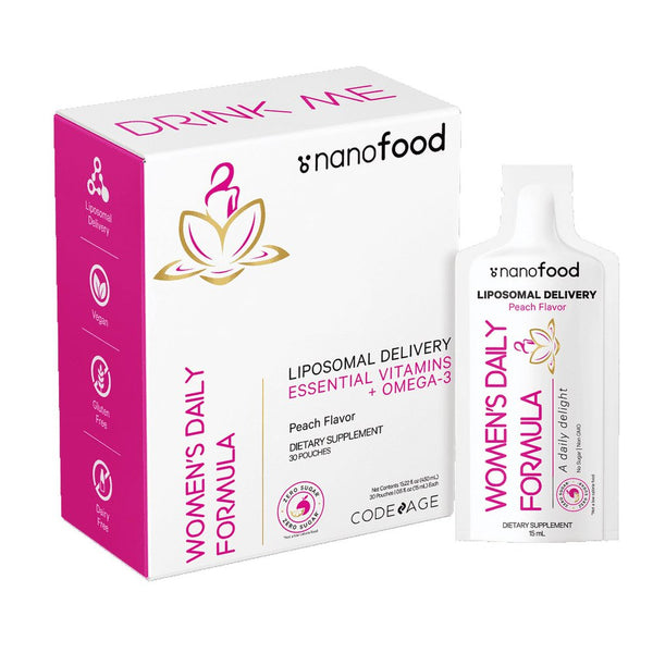 Codeage Nanofood Liposomal Women'S Daily Multivitamin Liquid Sachet Supplement, Sugar-Free, Vegan, 30 Pouches