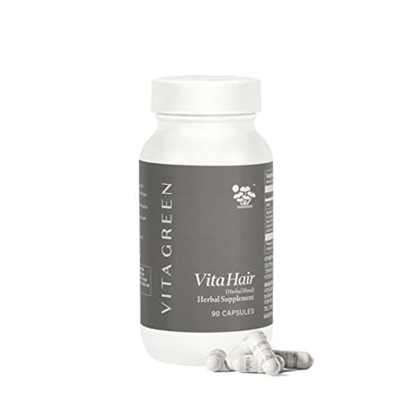 Vita Green Hair Growth Herbal Vitamins and Supplement, 90 Capsules