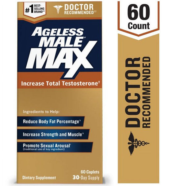 Ageless Male MAX Total Testosterone and Nitric Oxide Booster, 60 Ct *EN