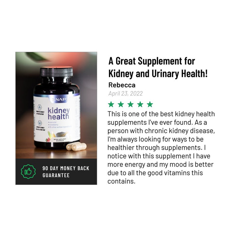 Kidney Health Supplement, Kidney Cleanse and Detox Formula from Snap Supplements, Uva Ursi Formula, 60 Capsules
