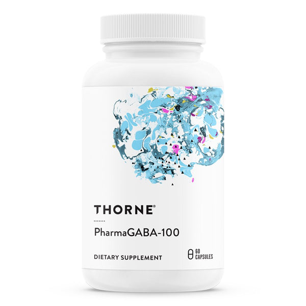 Thorne Pharmagaba-100, GABA Supplement, 100 Mg Natural Source Gamma-Aminobutyric Acid, Support a Calm State of Mind and Restful Sleep, 60 Capsules