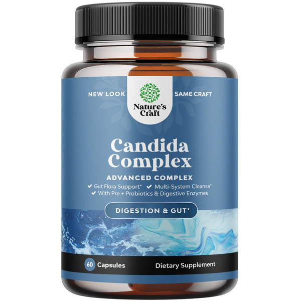 Candida Complex with Digestive Enzymes - Nature'S Craft Candida Support Complex 60Ct Capsules - Digestive Enzyme Formula with Probiotics & Oregano Leaf Extract