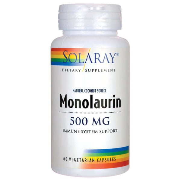 Solaray Monolaurin 500 Mg Immune System Support | from Coconuts | Helps Maintain Healthy Gut Flora | 60CT