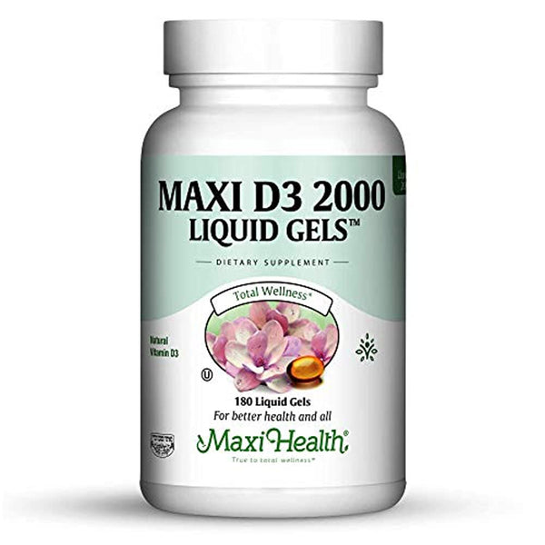 Maxi Health Kosher Vitamin D3 2000 IU - 180 Liquid Softgels
