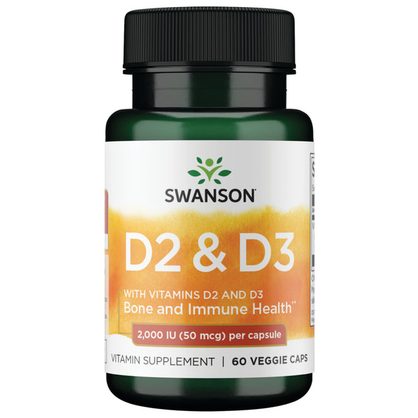 Swanson Vitamin D Complex with Vitamins D-2 and D-3 50 Mcg 60 Veggie Capsules