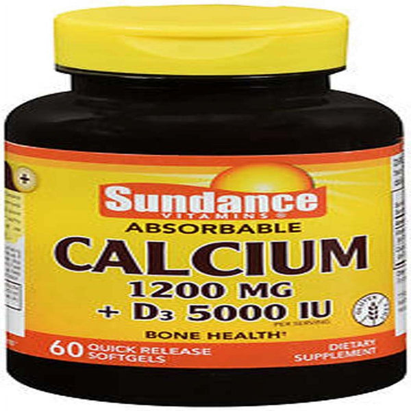 Sundance Vitamins Absorbable Calcium 1200 Mg plus D3 5000 IU - 60 Softgels