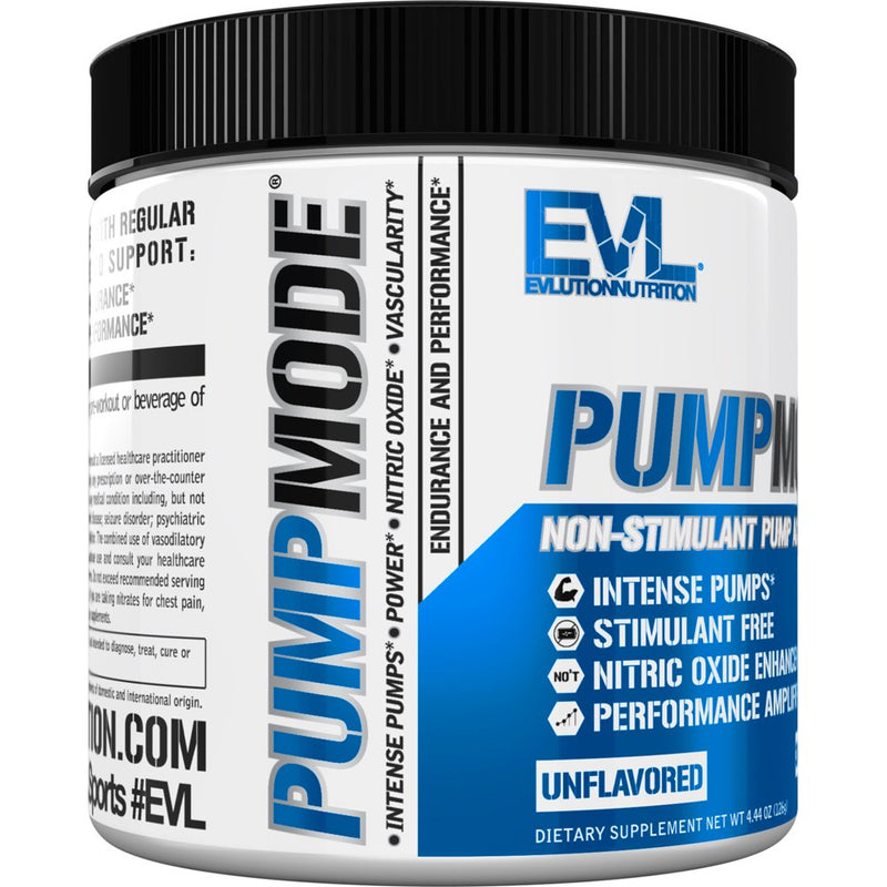 Maximum Strength Nitric Oxide Booster Supplement - Evlution Nutrition Pump Mode Powder 30 Servings (Unflavored)