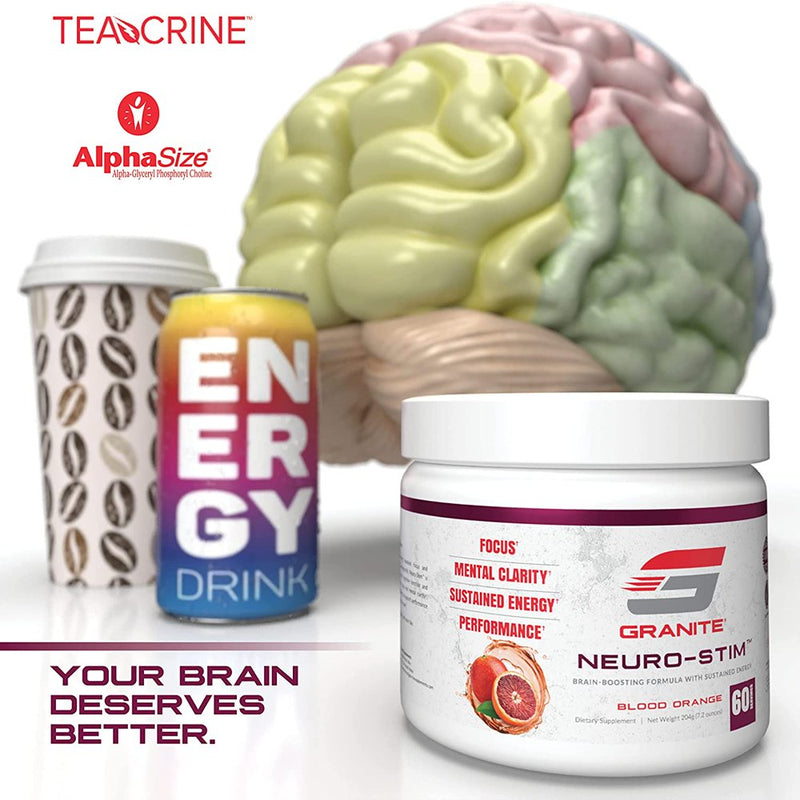 Granite® Neuro-Stim™ (White Peach) Brain Boosting Nootropic + Energy Formula | Supports Healthy Mental Focus, Clarity & Performance | Vegan, Soy Free, Gluten Free (60 Servings)