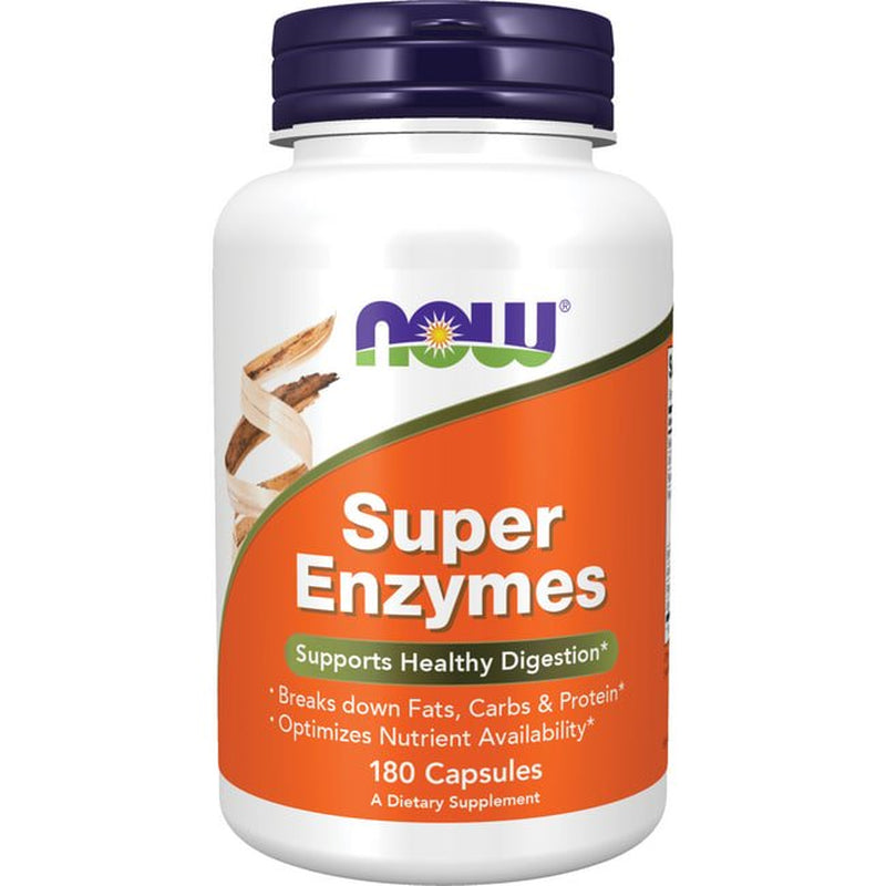 NOW Supplements, Super Enzymes, Formulated with Bromelain, Ox Bile, Pancreatin and Papain, Super Enzymes,180 Capsules