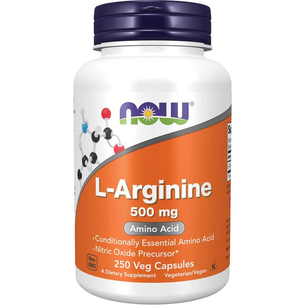 NOW Supplements, L-Arginine 500 Mg, Nitric Oxide Precursor*, Amino Acid, 250 Veg Capsules