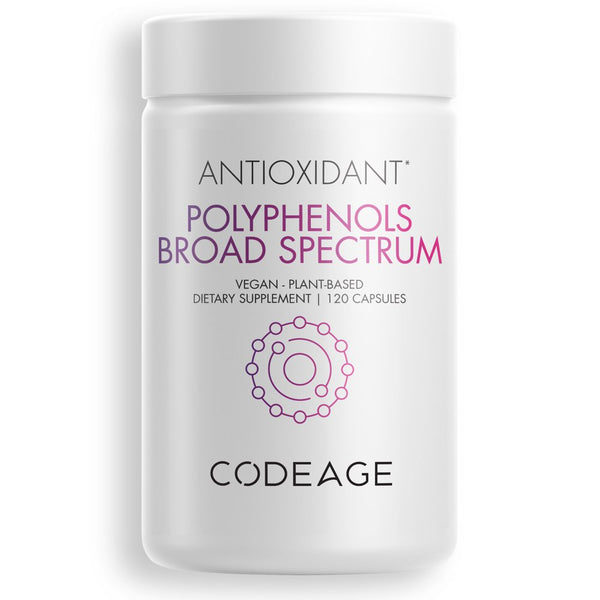 Codeage Polyphenols Broad Spectrum, Vegan Superfood, Organic Blueberry, Quercetin, Pomegranate, Açai, 120 Ct