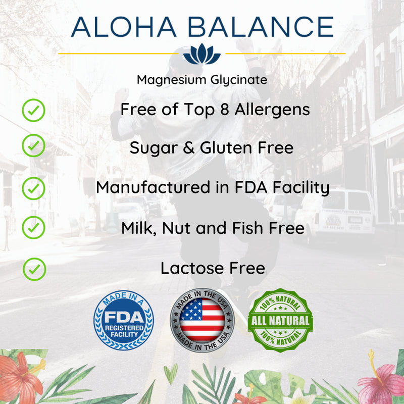 Magnesium Glycinate - Enzymatic and Physiological Functions Aid by Aloha Balance