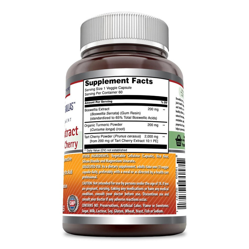 Amazing Formulas Boswellia Extract Turmeric & Tart Cherry 2400Mg Veggie Capsules (60 Count) (Non Gmo,Gluten Free) -Supports Muscle, Joint & Connective Tissue Health, Inflammation Response.