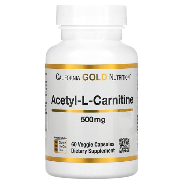 California Gold Nutrition Acetyl-L-Carnitine, 500 Mg, 60 Veggie Capsules