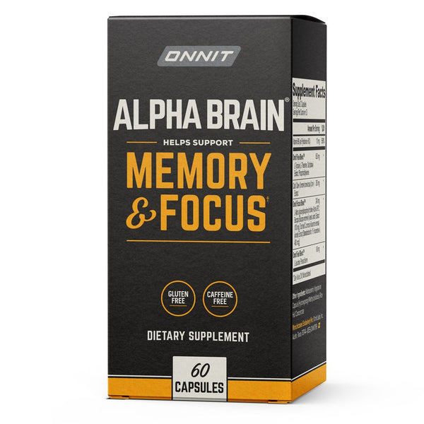 ONNIT Alpha BRAIN Premium Nootropic Brain Health Supplement, Memory and Focus Support, 60 Ct