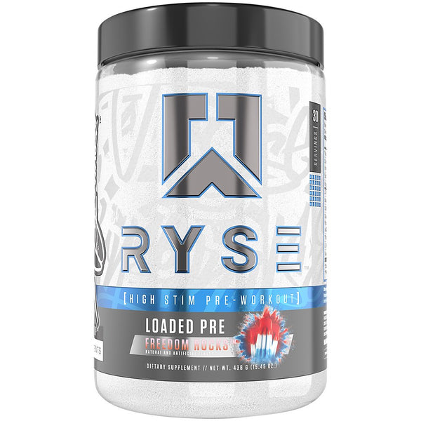 Ryse up Supplements Core Series Loaded Pre-Workout Powder | Fuel Your Greatness, Pump, Energy Strength | Freedom Rocks, 438 Gram (Pack of 1)
