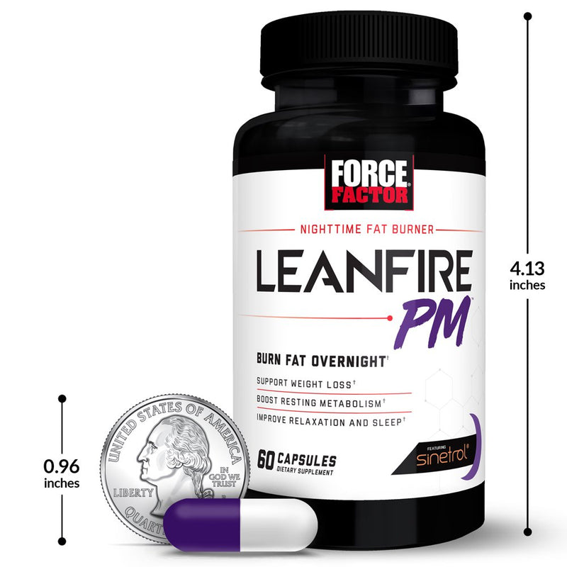 Force Factor Leanfire PM Fat Burner Weight Loss Pills for Women and Men, 60 Count