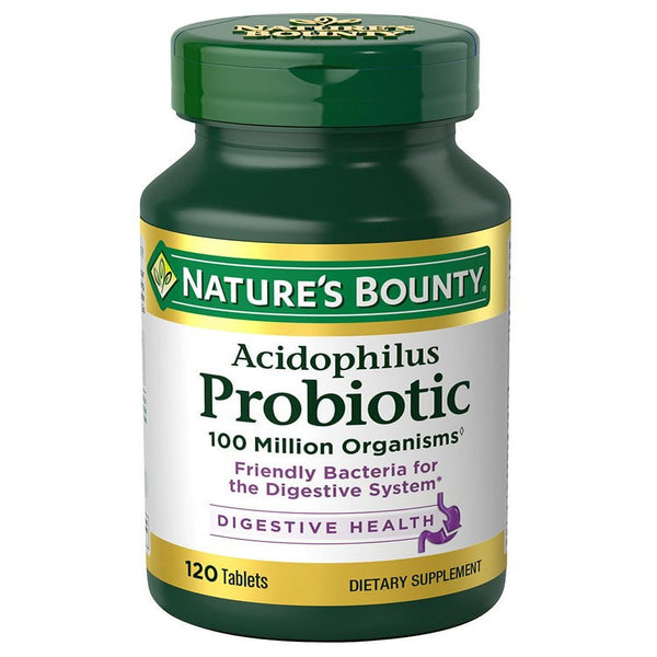 Nature'S Bounty Probiotic Acidophilus Tablets, Digestive Health 120 Count