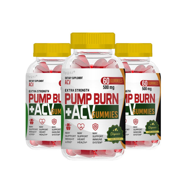 (3 Pack) Pump Burn Gummies - Pump Burn ACV Gummies for Weight Loss Support