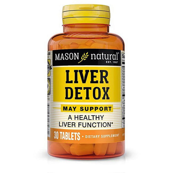 Mason Natural Liver Detox: B-Vitamins, Milk Thistle, Turmeric - Digestive Support - 30 Tablets
