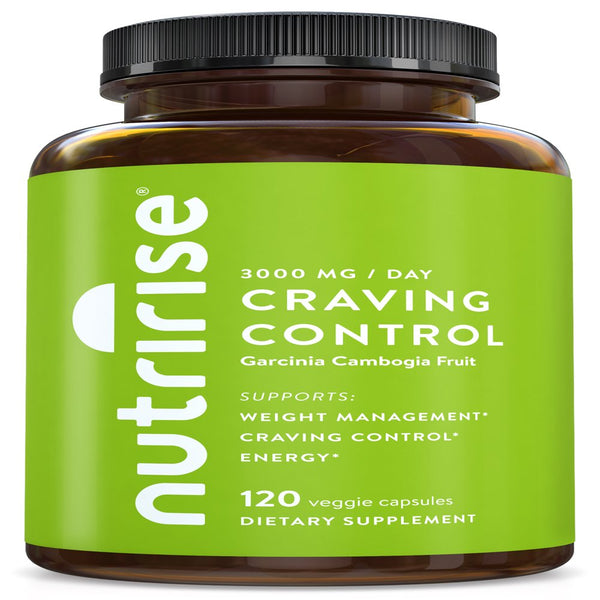 Nutririse Craving Control - 100% Pure Garcinia with 80% HCA , Energy & Weigh Loss Supplement, 120 Count