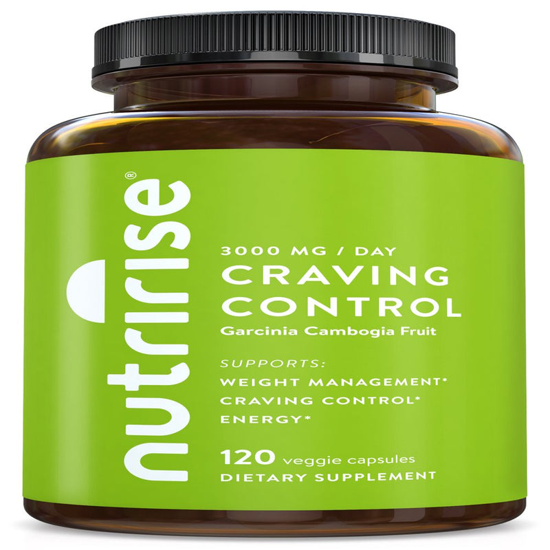 Nutririse Craving Control - 100% Pure Garcinia with 80% HCA , Energy & Weigh Loss Supplement, 120 Count