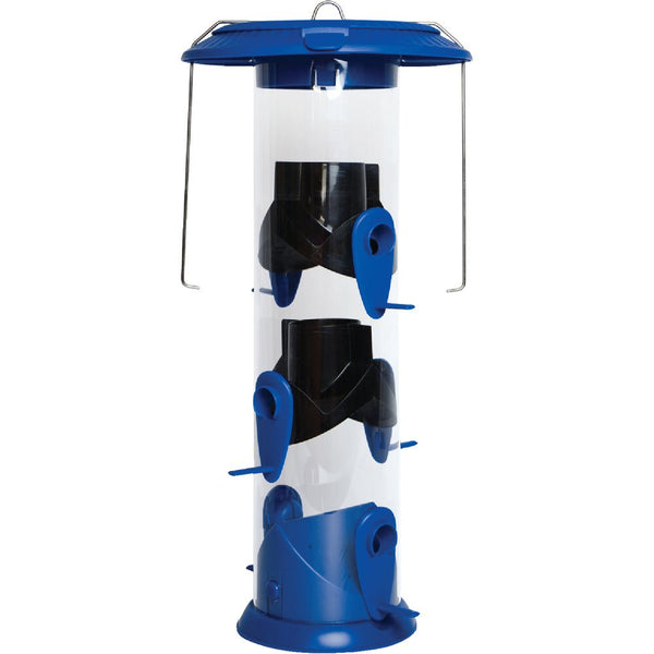 1 PK, Nature'S Way Wpffb-19-Nature'S Way Funnel Flip Top Blue Poly Wide Tube Bird Feeder
