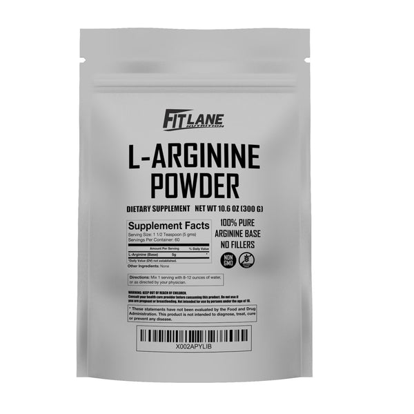 L-Arginine Supplement 300 Gms - Nitrous Oxide Powder for Blood Flow - by Fit Lane Nutrition