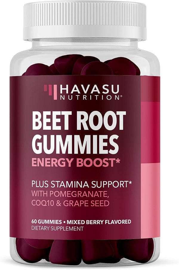 Havasu Nutrition Beet Root + COQ10 Gummies Nitric Oxide Supplement, Mixed Berry, 120 Ct