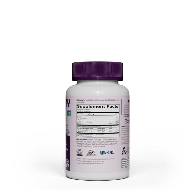 Smartypants Adult Prebiotic & Probiotic Immunity & Digestive Health Gummy Vitamins - Blueberry - 60Ct