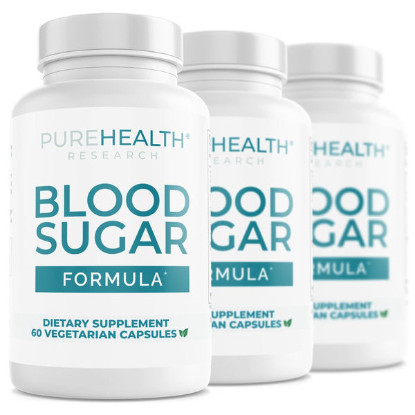 Blood Sugar Formula; Glucose Balance Supplement, Blood Sugar Support with Magnesium, and Berberine for Men & Women, Increase Energy & Focus by Purehealth Research, 3 Bottles