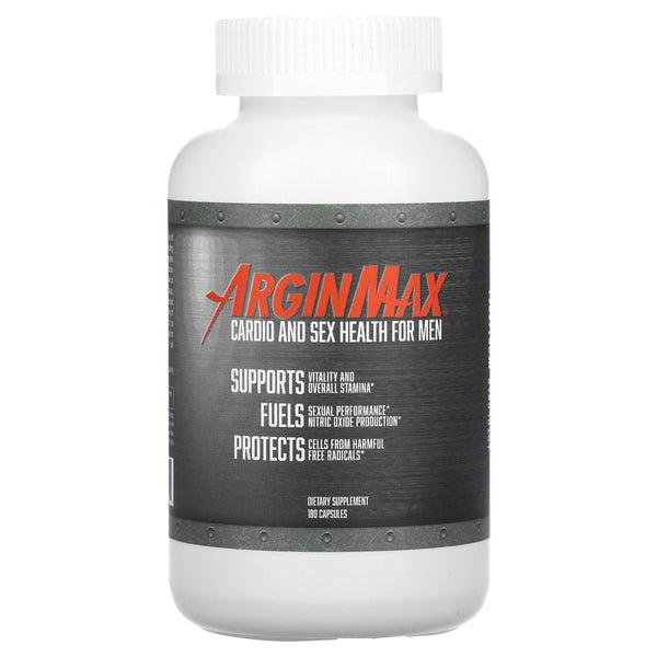 Arginmax L Arginine Nitric Oxide Supplement for Men - Oxygen & Blood Flow Support, Non GMO Nitric Oxide Booster - Larginine Supplements with Ginseng, Nitric Oxide Supplements for Men - 180 Capsules